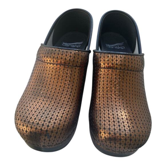 Dansko Professional Clogs EU 35 US 5 Copper Woven Metallic Nurse Comfort Slip On - Picture 14 of 16